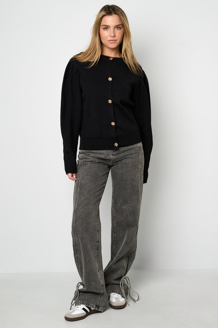 Cardigan with floral buttons h5Picture9